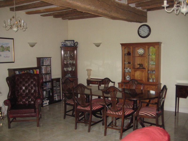 The dining area in the front room